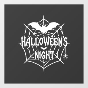 ハロウィンナイトコウモリクモの巣ベクター デザイン_1 ウィンドウサイン
