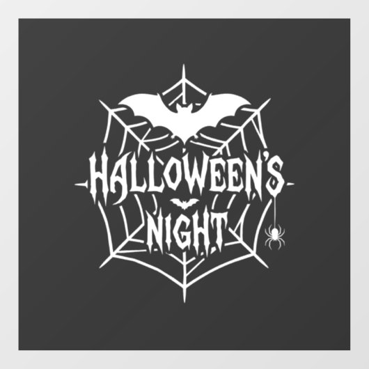 ハロウィンナイトコウモリクモの巣ベクター デザイン_1 ウィンドウサイン (シート)