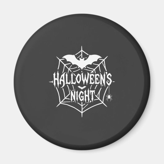 ハロウィンナイトコウモリクモの巣ベクター デザイン_1 マグネット (正面)