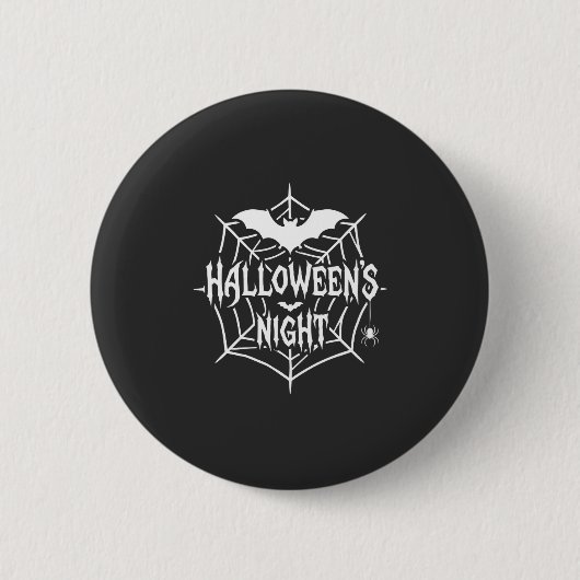 ハロウィンナイトコウモリクモの巣ベクター デザイン_1 缶バッジ (正面)