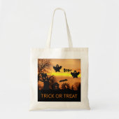 ハロウィンナイト怖い幽霊たちとこうもり トートバッグ (正面)
