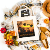 ハロウィンナイト怖い幽霊たちとこうもり トートバッグ