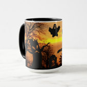 ハロウィンナイト怖い幽霊たちとこうもり マグカップ (正面左)