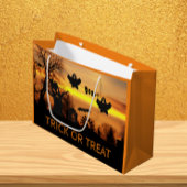 ハロウィンナイト怖い幽霊とこうもりシーン ラージペーパーバッグ