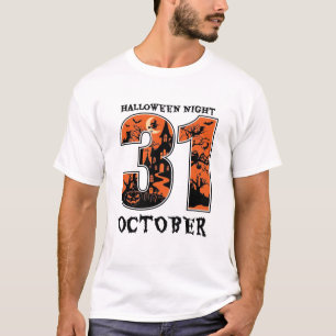 ハロウィンナイト10月お化け屋敷魔女カボチャ Tシャツ