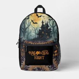 ハロウィンナイト、ホーンテッドハウス柄  プリントバックパック
