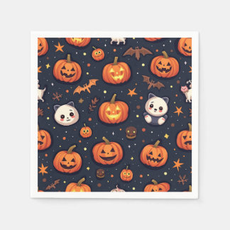 ハロウィンナプキン – あなたの饗宴に最適幽霊のよく出る スタンダードカクテルナプキン