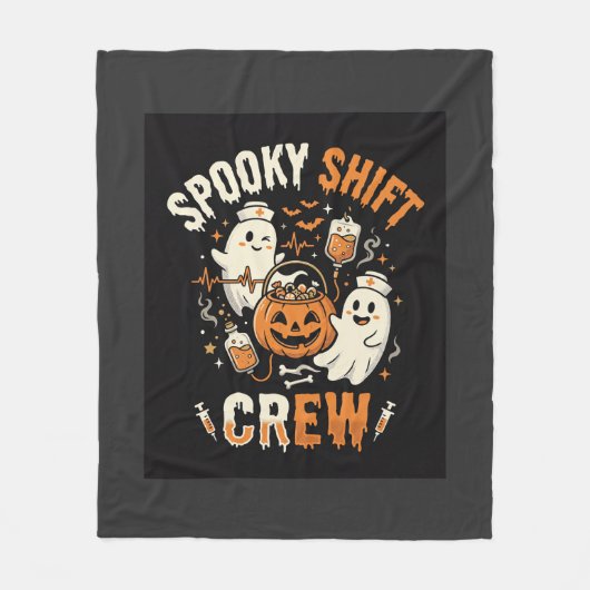 ハロウィンナースおばけ隊 フリースブランケット (正面)