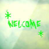 ハロウィンネオングリーンスライムウェルカムカスタム文字 ウィンドウサイン (シート3)