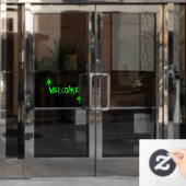 ハロウィンネオングリーンスライムウェルカムカスタム文字 ウィンドウサイン (オフィスドア)