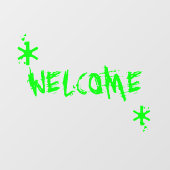 ハロウィンネオングリーンスライムウェルカムカスタム文字 ウィンドウサイン (シート)