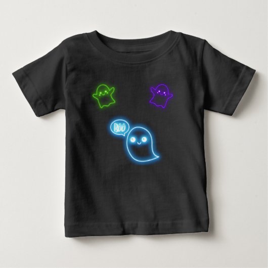 ハロウィンネオンゴースト ベビーTシャツ (正面)