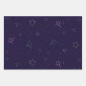 ハロウィンネオンピンクとグリーン白熱［赤熱］光を放つスカル ラッピングペーパーシート (正面2)