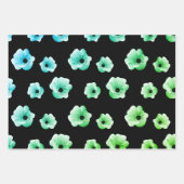 ハロウィンネオンピンクとグリーン白熱［赤熱］光を放つスカルWra ラッピングペーパーシート (正面2)