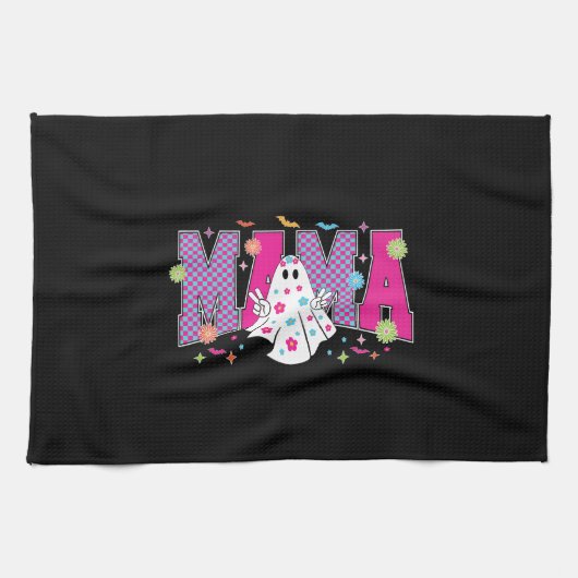 ハロウィンネオンママミニ キッチンタオル (横)