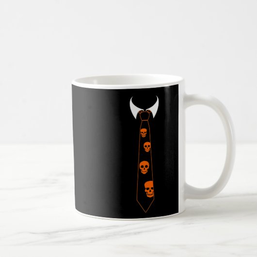 ハロウィンネクタイのスケルトンのハロウィーンの衣装 コーヒーマグカップ (右)