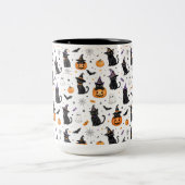 ハロウィンネコマグ | 黒猫好きへのギフト ツートーンマグカップ (中央)