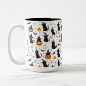 ハロウィンネコマグ | 黒猫好きへのギフト ツートーンマグカップ (左)
