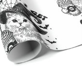 ハロウィンネコ　コーヒーを飲むまで怖い  ラッピングペーパー (ロールコーナー)