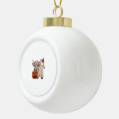 ハロウィンハイランドカウカボチャ セラミックボールオーナメント (右)