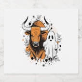 ハロウィンハイランドカウキュート秋 スパークリングワインラベル (シングルラベル)