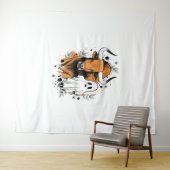 ハロウィンハイランドカウキュート秋 タペストリー (インサイチュ(横))