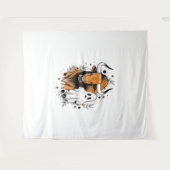 ハロウィンハイランドカウキュート秋 タペストリー (正面(横))