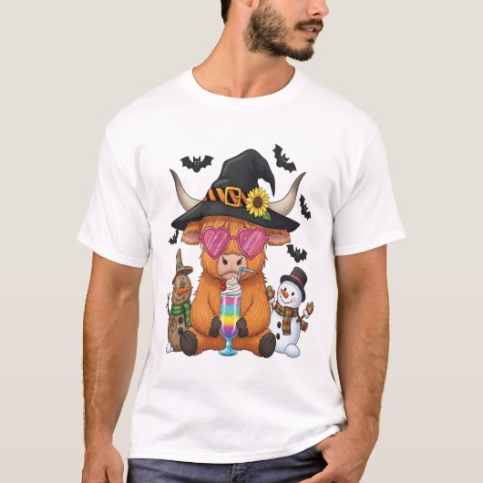 ハロウィンハイランドカウ (2) Tシャツ (正面)