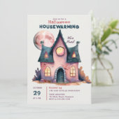 ハロウィンハウスウォーミングニューファミリーホームピンクムーン 招待状 (スタンド正面)