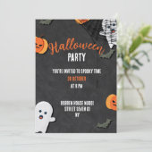 ハロウィンハウスパーティーカード、不気味な時間の招待 招待状 (スタンド正面)