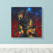 ハロウィンハウス キャンバスプリント (インサイチュ (ウッドフロア))
