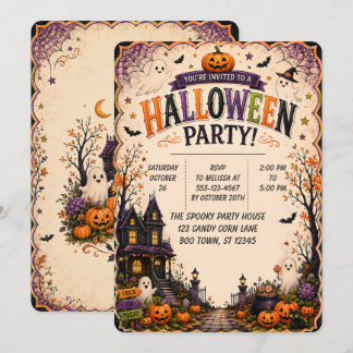🎃👻 ハロウィンハウス パーティー招待状 🕸️✨ 招待状