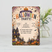 🎃👻 ハロウィンハウス パーティー招待状 🕸️✨ 招待状 (スタンド正面)