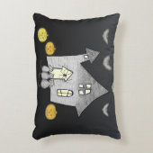 ハロウィンハウス，黒猫，こうもり，カボチャ アクセントクッション (正面(垂直))