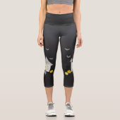 ハロウィンハウス,黒猫,こうもり,カボチャ カプリレギンス (正面)