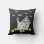 ハロウィンハウス,黒猫,こうもり,カボチャ クッション (裏面)