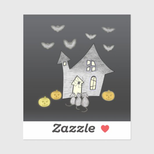 ハロウィンハウス,黒猫,こうもり,カボチャ シール (シート)