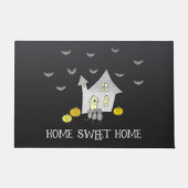 ハロウィンハウス，黒猫，こうもり，カボチャ ドアマット (正面)