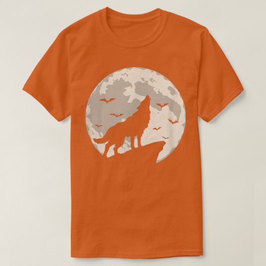 ハロウィンハウリング人狼の月の衣装パー Tシャツ (デザイン正面)