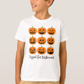 ハロウィンハッピージャックオランタンの誇大宣伝 Tシャツ (正面)