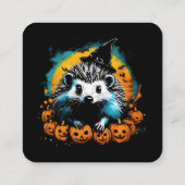 ハロウィンハリネズミとカボチャかわいい スクエア名刺 (裏面)