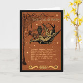 ハロウィンハロウィン妖精フクロウスパイダーウェブ カード (黄色い花)