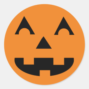 ハロウィンハロウィーンのカボチャのちょうちんのカボチャ顔 ラウンドシール
