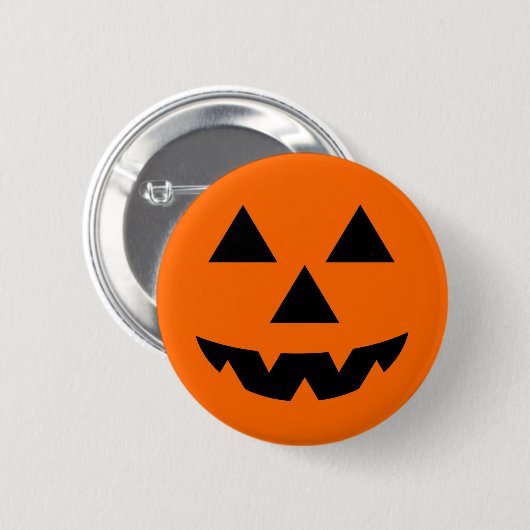 ハロウィンハロウィーンのカボチャのちょうちんのトリック・オア・トリート 缶バッジ (正面&裏面)