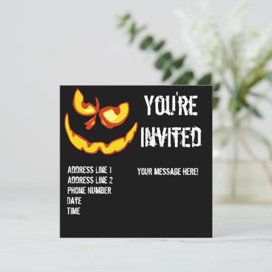 ハロウィンハロウィーンのカボチャのちょうちんのパーティの招待状 招待状 (スタンド正面)