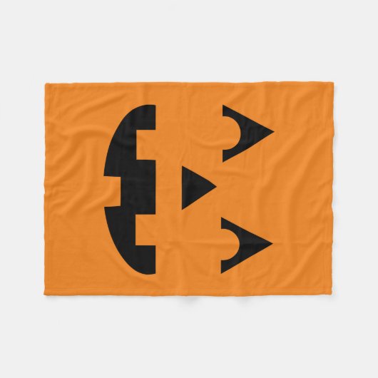 ハロウィンハロウィーンのカボチャのちょうちんパンプキン顔 フリースブランケット (正面(横))