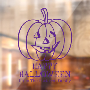 ハロウィンハロウィーンのカボチャのちょうちんパープルカスタムデコー ウィンドウサイン
