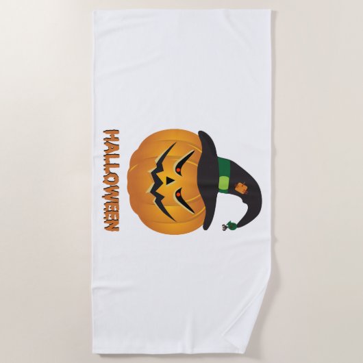 ハロウィンハロウィーンティーハローウィンパーティアイディア ビーチタオル (正面)