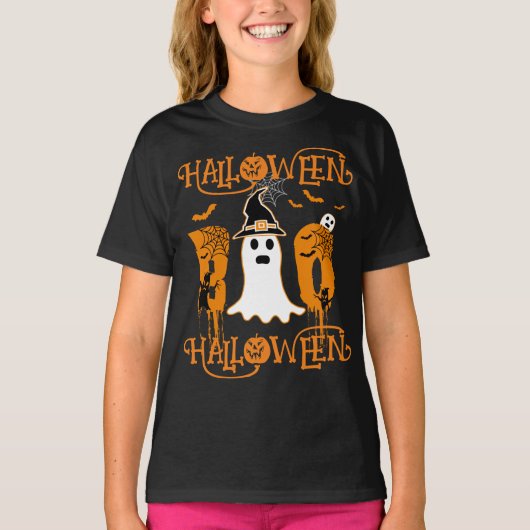 ハロウィンハロウィーン怖いブー Tシャツ (正面)