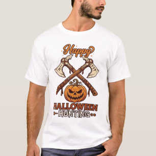 ハロウィンハンティングクロスアックスカボチャルーンズ Tシャツ